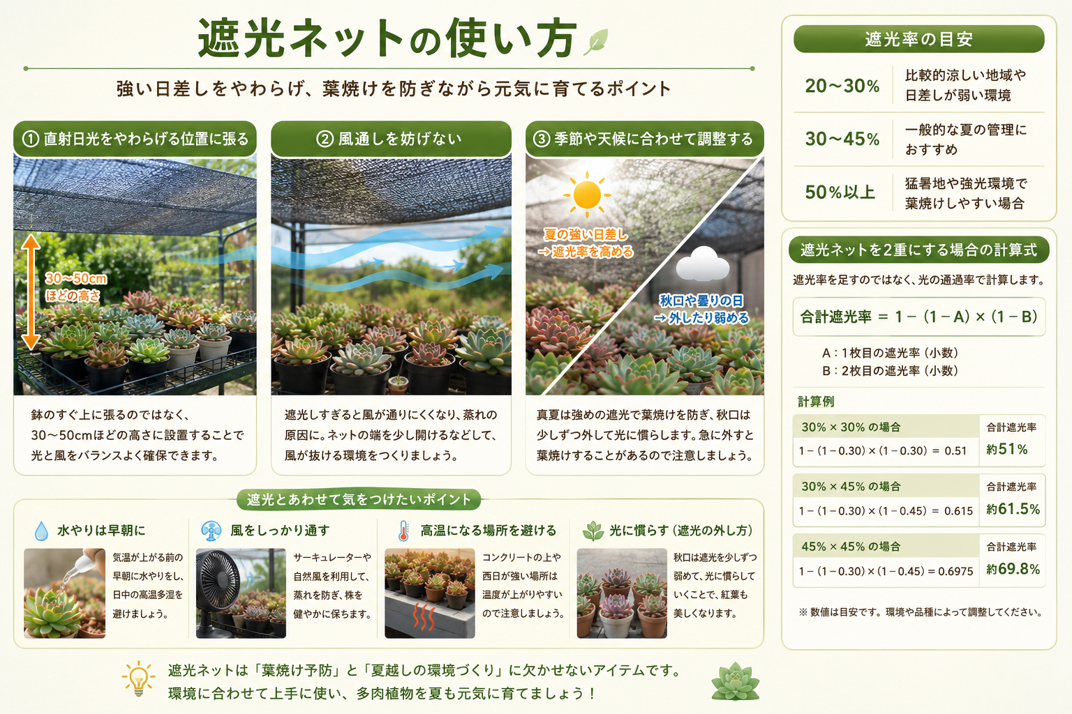 多肉植物　遮光